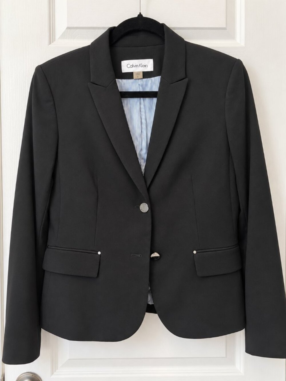 Calvin Klein Navy Women’s Two-Button Notch Lapel Blazer